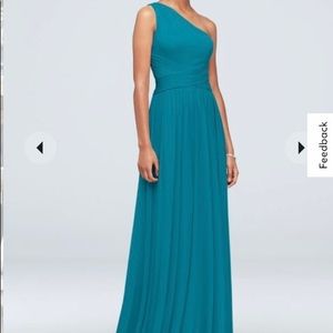 David’s Bridal one-shoulder mesh bridesmaid dress w/ full skirt -no alterations!